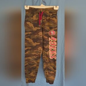 NFL Kids Camo Joggers with Pink Drawstring - 49ers Graphic